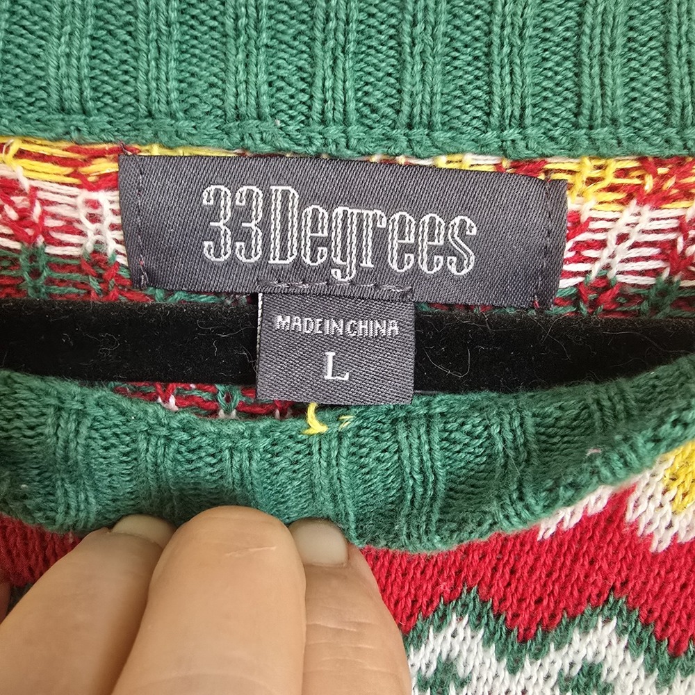 33 Degrees Christmas Sloth Sweater Size Large - Picture 3 of 8